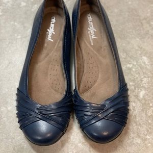Navy Blue Natural Soul Flats